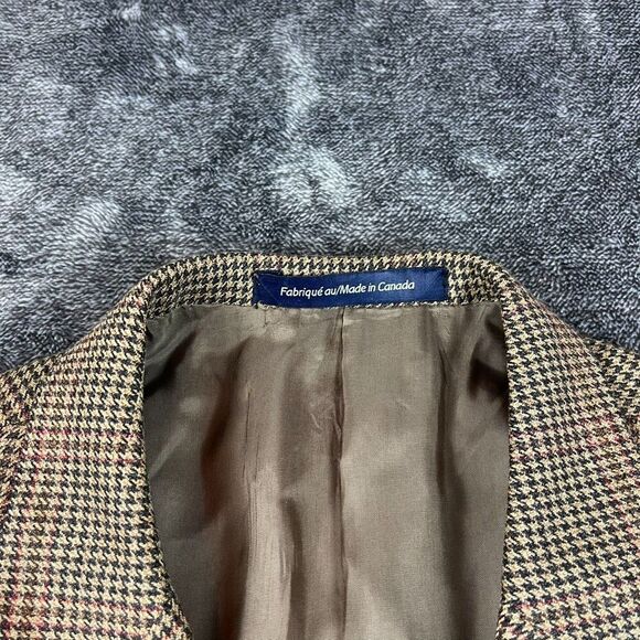 Coppley Ermenegildo Zegna 100% Wool Blazer Men's L/XL Three Button Plaid Brown - Picture 4 of 14